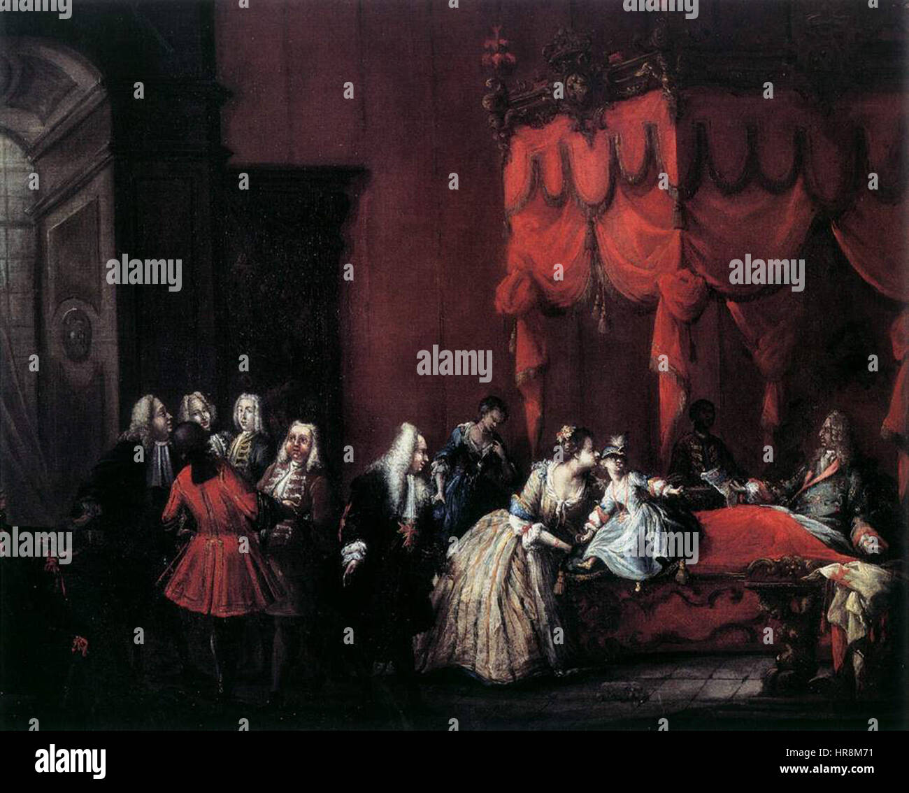 Peintre inconnu - Grand-duc Gian Gastone au lit - WGA23964 Banque D'Images