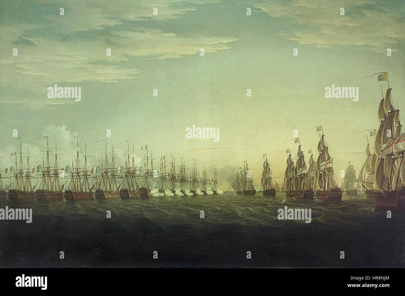 Whitcombe bataille du Nil -- Début de la bataille Banque D'Images