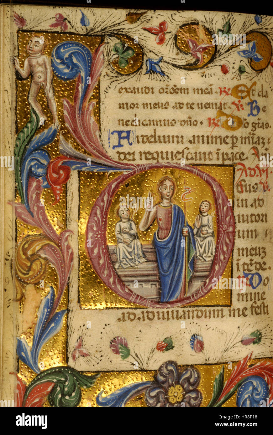 Zanino di Pietro - Feuille à partir du Livre d'heures - Walters W32245V - Détail Banque D'Images