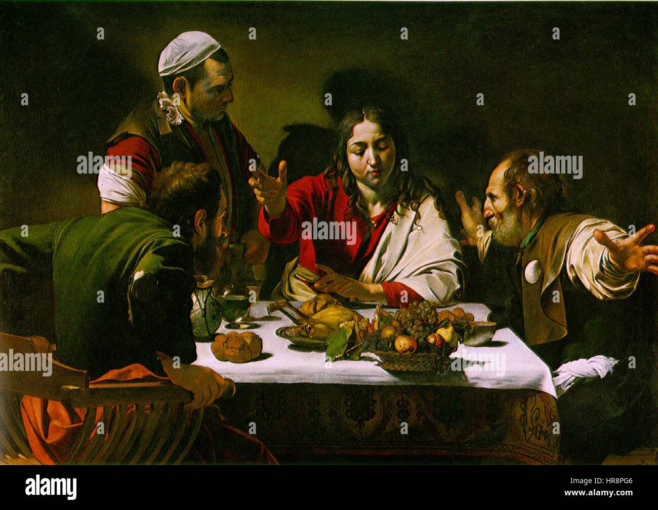 Le souper à Emmaüs par Caravaggio Banque D'Images