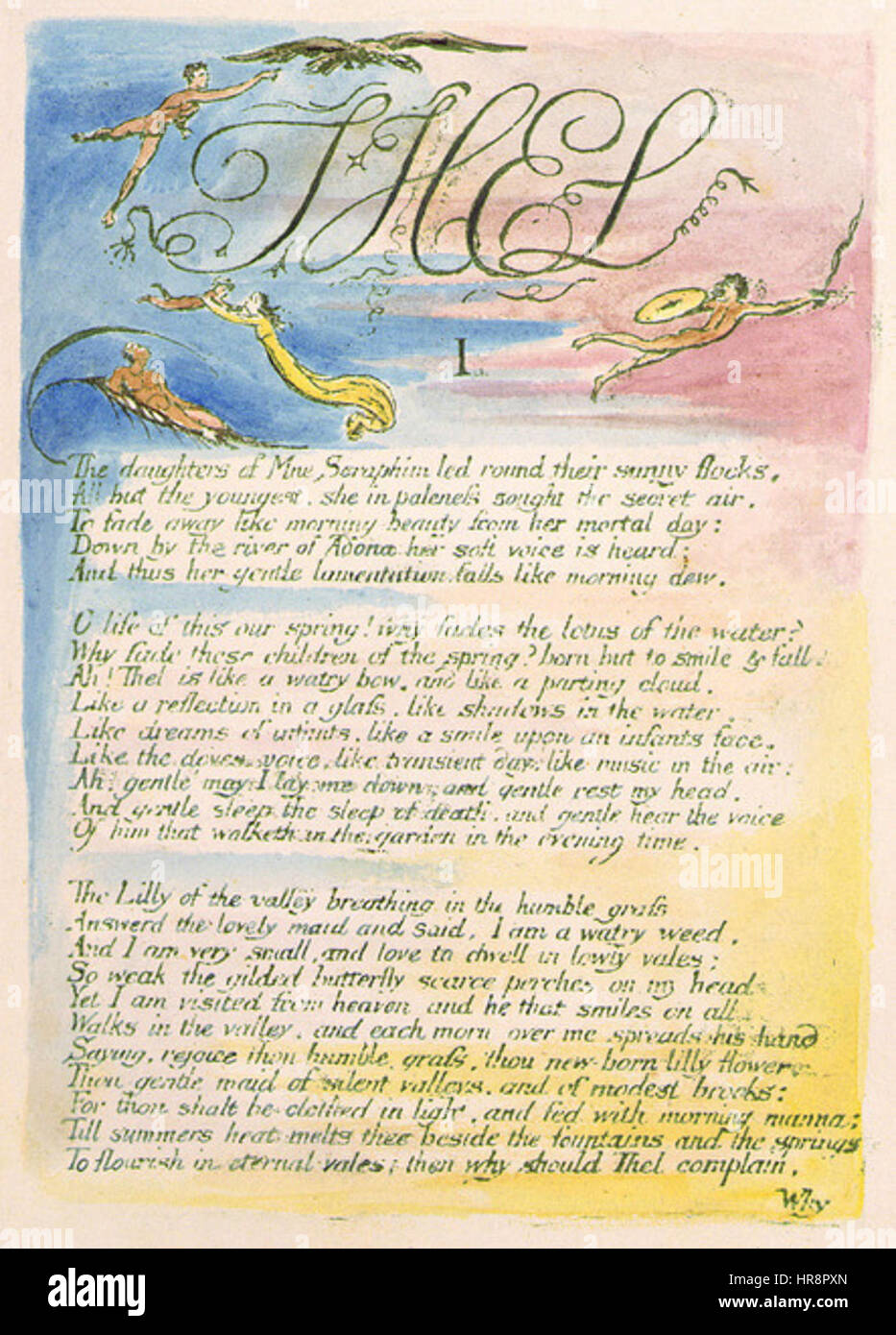 Le Livre de Thel copie J c1789 objet3 Bibliothèque Houghton Banque D'Images