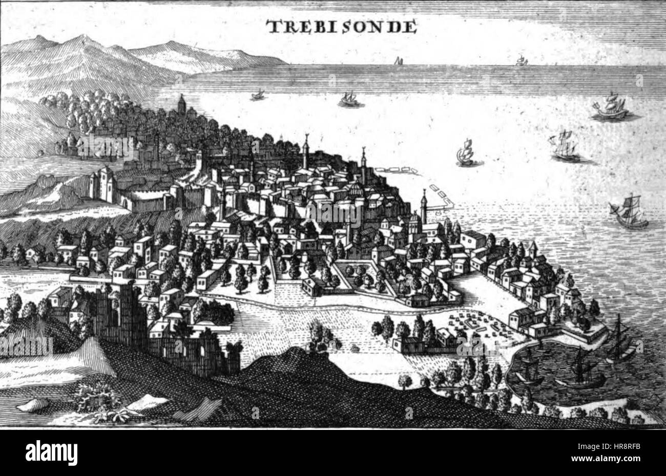 Trebisonde est un récit d'un voyage au Levant, documentant les sites, la culture et les expériences du voyageur dans la Méditerranée orientale. Ce récit reflète les paysages et les coutumes de la région au cours du voyage. Banque D'Images