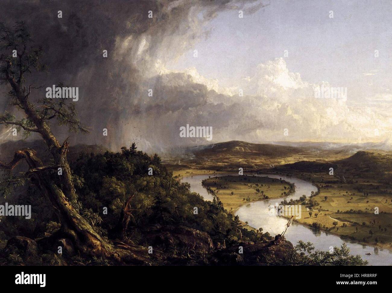 Thomas Cole - Vue de Mount Holyoke, Massachusetts, Northamptom, après un orage (Oxbow) - WGA5146 Banque D'Images Thomas Cole - Vue de Mount Holyoke, Massachusetts, Northamptom, après un orage (Oxbow) - WGA5146 Banque D'Images