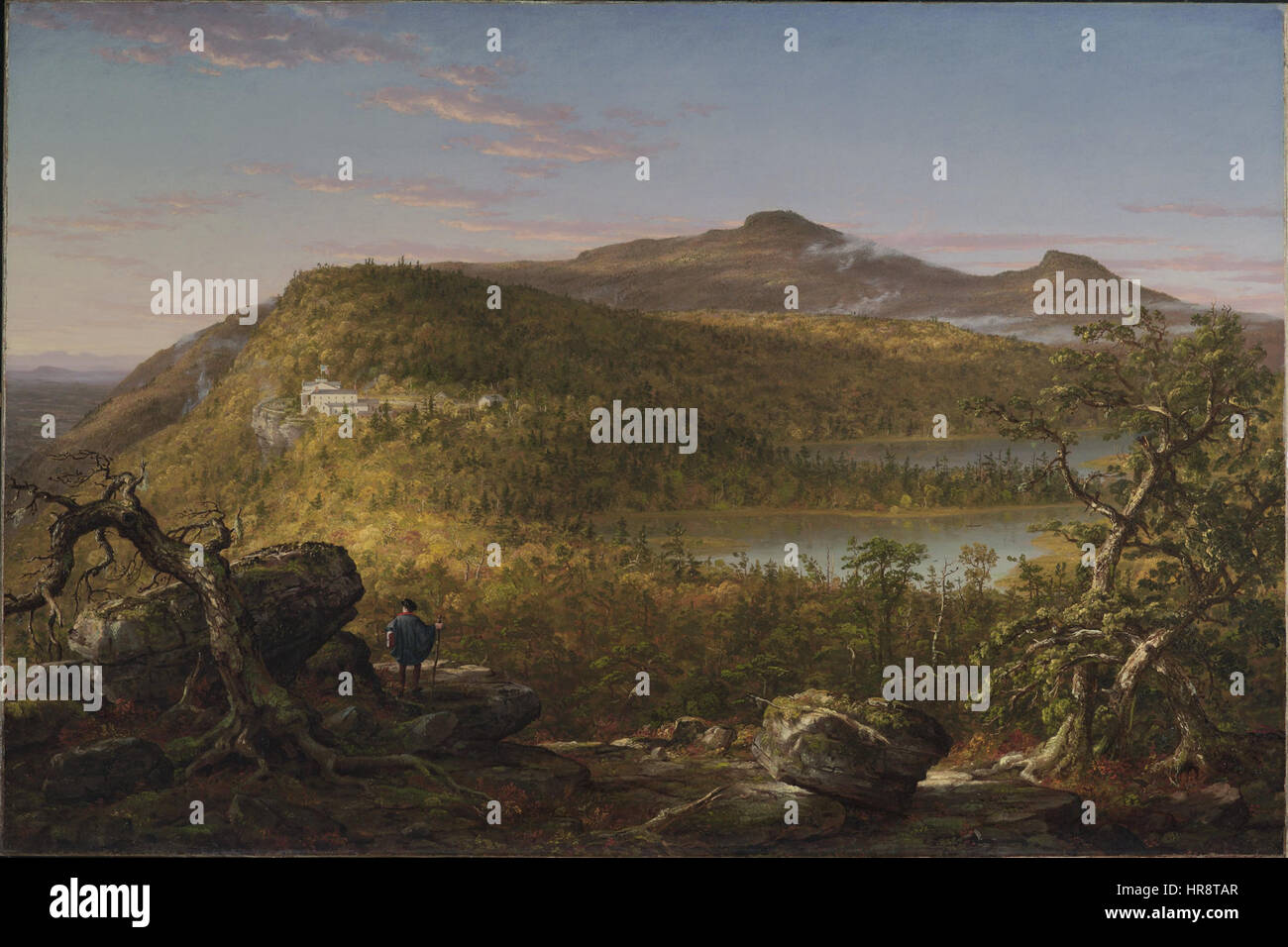Thomas Cole - une vue sur les deux lacs et montagnes Catskill Mountain House, matin, (1844) - Google Art Project Banque D'Images Thomas Cole - une vue sur les deux lacs et montagnes Catskill Mountain House, matin, (1844) - Google Art Project Banque D'Images