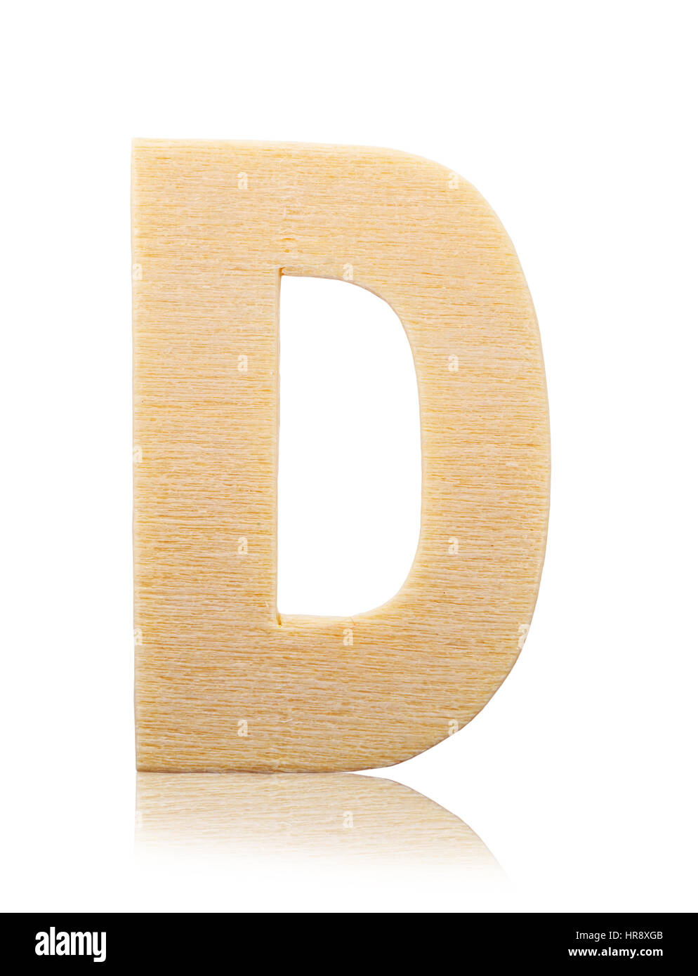 D'alphabet en bois lettre isolé sur fond blanc, Sauvé chemin de détourage. Banque D'Images