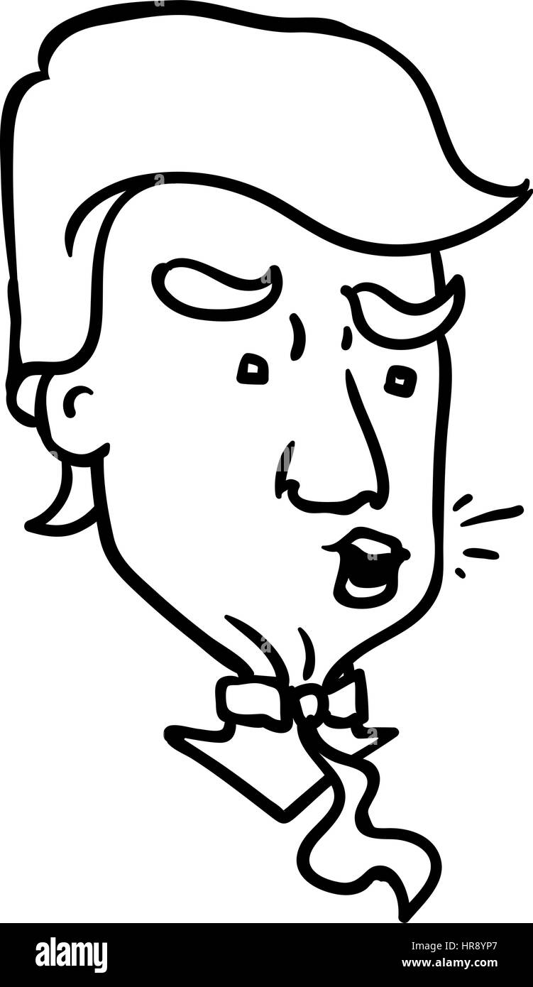 Portrait de vecteur Monsieur le Président Donald Trump. Président des États-Unis d'Amérique. Vector illustration éditoriale SPE8. Illustration de Vecteur