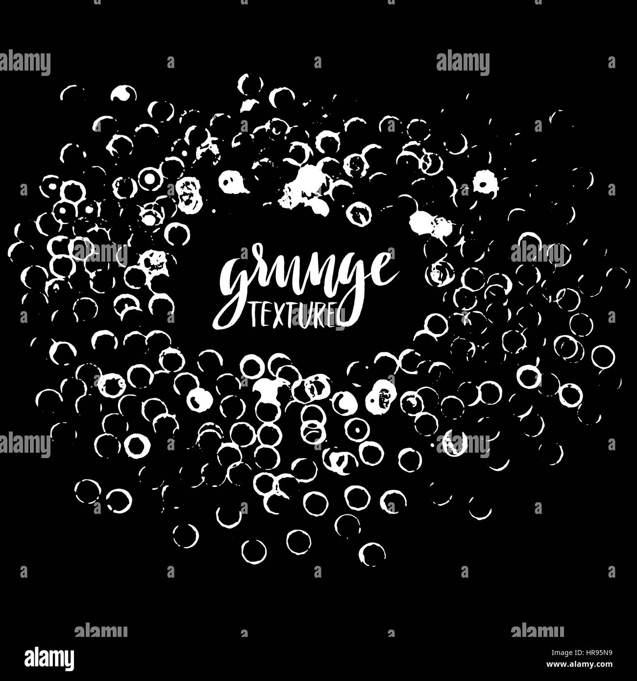 Points ronde stamp Châssis à vide de l'espace pour votre texte. Forme du cercle. Grunge texture. Illustration de Vecteur