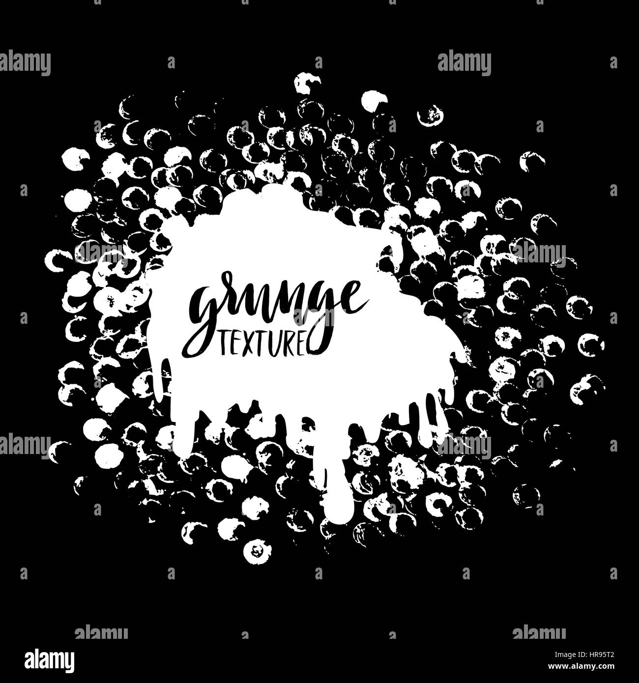 Points ronde stamp Châssis à vide de l'espace pour votre texte. Forme du cercle. Grunge texture. Illustration de Vecteur