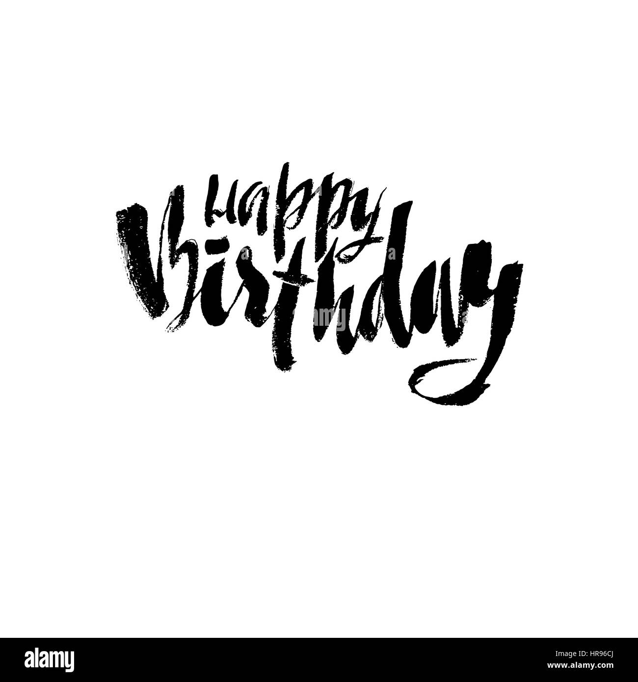 Joyeux anniversaire lettrage pour invitation et carte de souhaits, estampes et affiches. L'inscription à la main, design calligraphique. Vector illustration Illustration de Vecteur