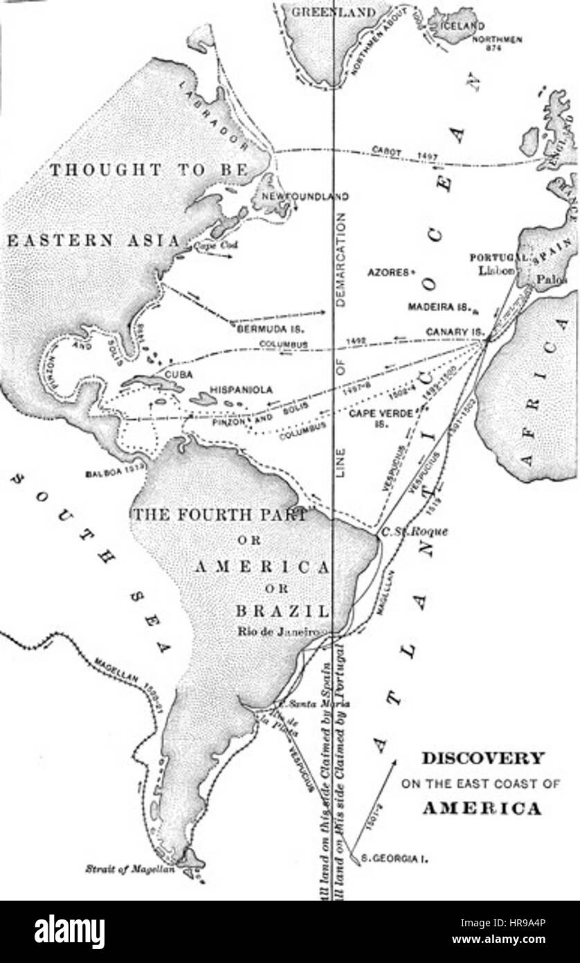 AGE OF EXPLORATION : DÉCOUVERTE DE LA CÔTE EST Banque D'Images