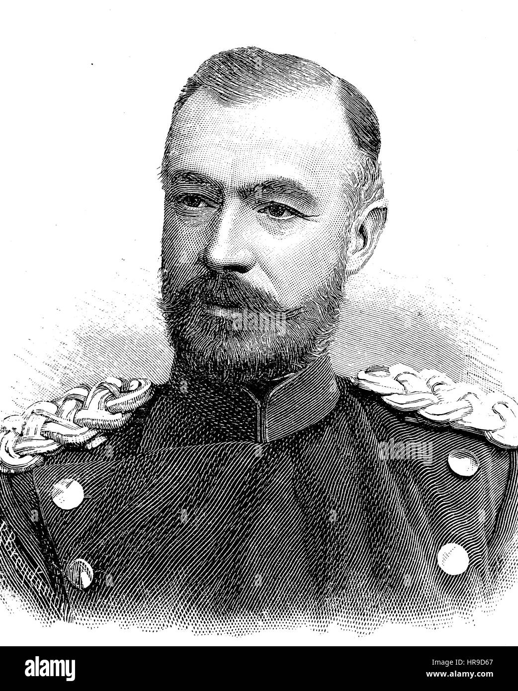 Paul Leopold Eduard Heinrich Anton Bronsart von Schellendorf, 1832 - 1891- était un général prussien et écrivain, qui a servi comme ministre de la guerre de 1883 à 1889, Situation de l'époque de la guerre franco-allemande ou la guerre franco-allemande, Deutsch-Franzoesischer Krieg, 1870-1871, reproduction d'une gravure originale de l'année 1885, l'amélioration numérique Banque D'Images