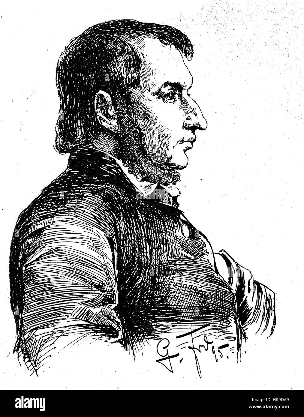 Max Schneckenburger, 1819 - 1849, était un poète allemand. L'hymne patriotique Die Wacht am Rhein utilise le texte d'un poème Schneckenburger écrivit en 1840, Situation de l'époque de la guerre franco-allemande ou la guerre franco-allemande, Deutsch-Franzoesischer Krieg, 1870-1871, reproduction d'une gravure originale de l'année 1885, l'amélioration numérique Banque D'Images