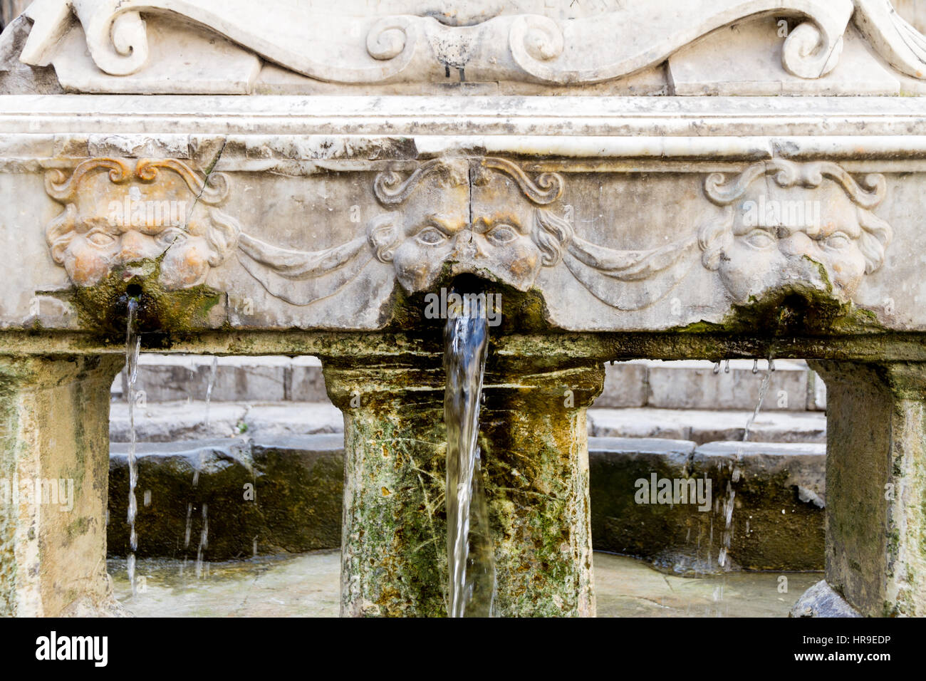 L'Garraffello fontaine dans le quartier de Palerme Vucciria Banque D'Images
