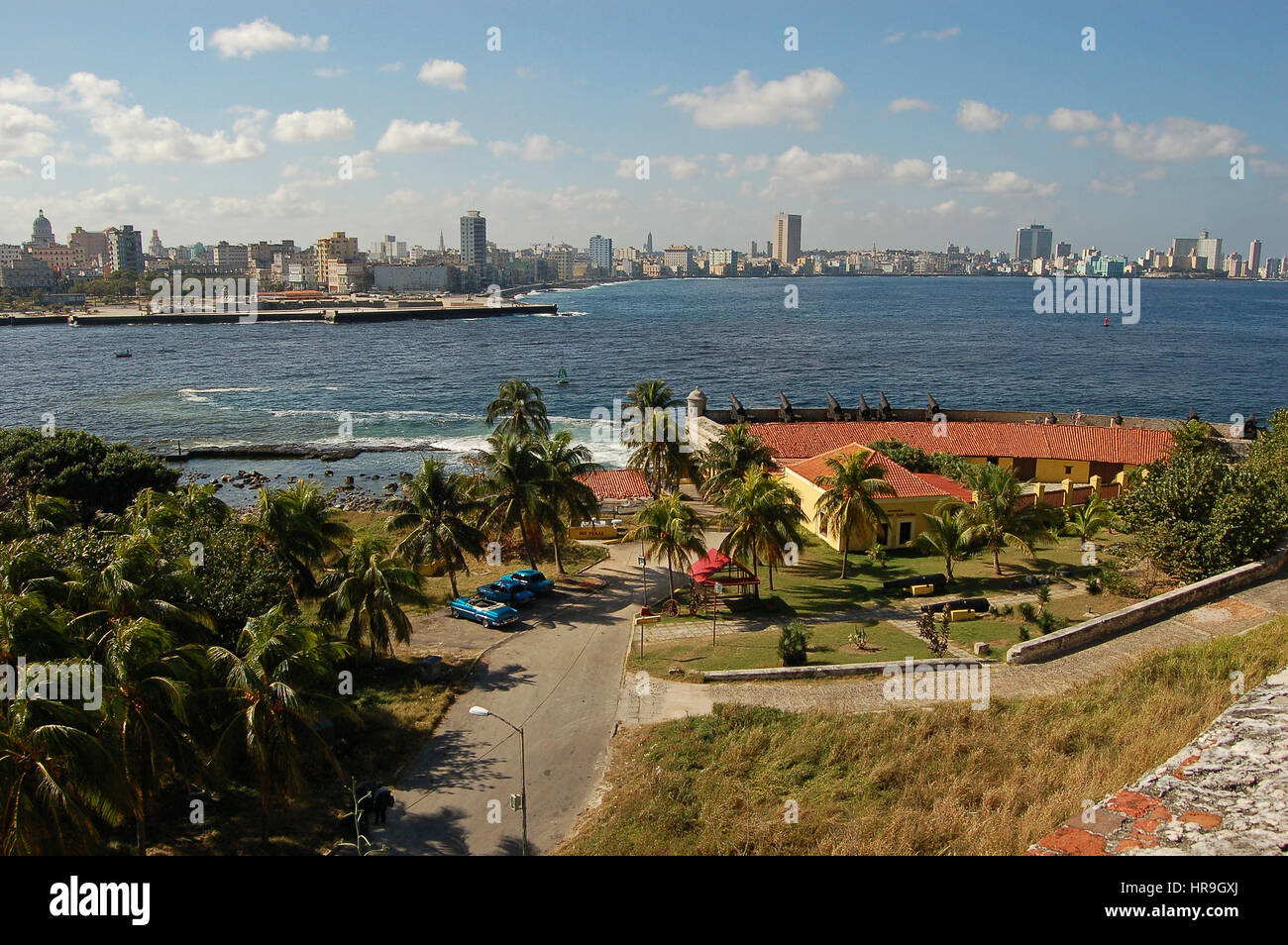 Vue sur le littoral nord de la ville de La Havane, Cuba Banque D'Images