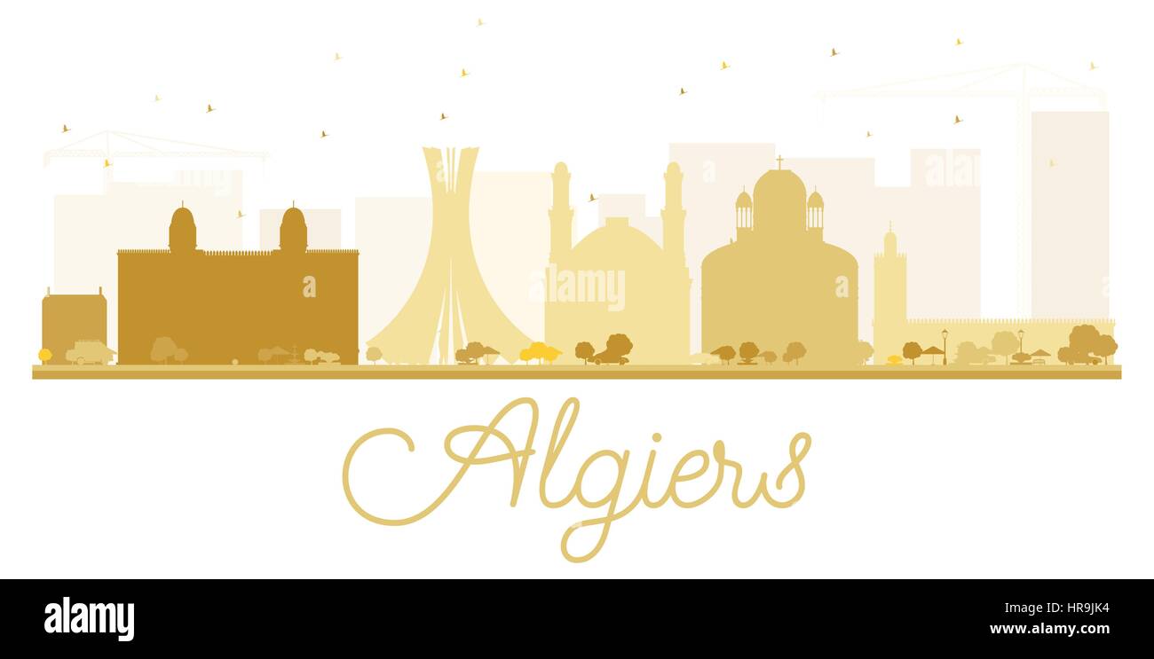 Alger ville golden silhouette. vector illustration. simple télévision ...