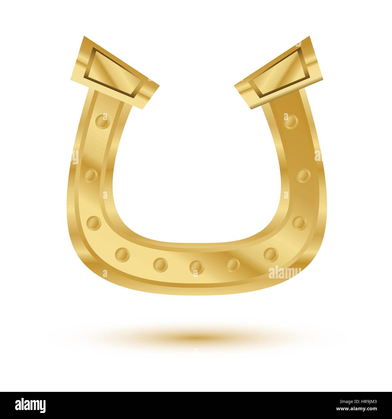 Golden horseshoe isolé sur fond blanc. vector illustration. Illustration de Vecteur