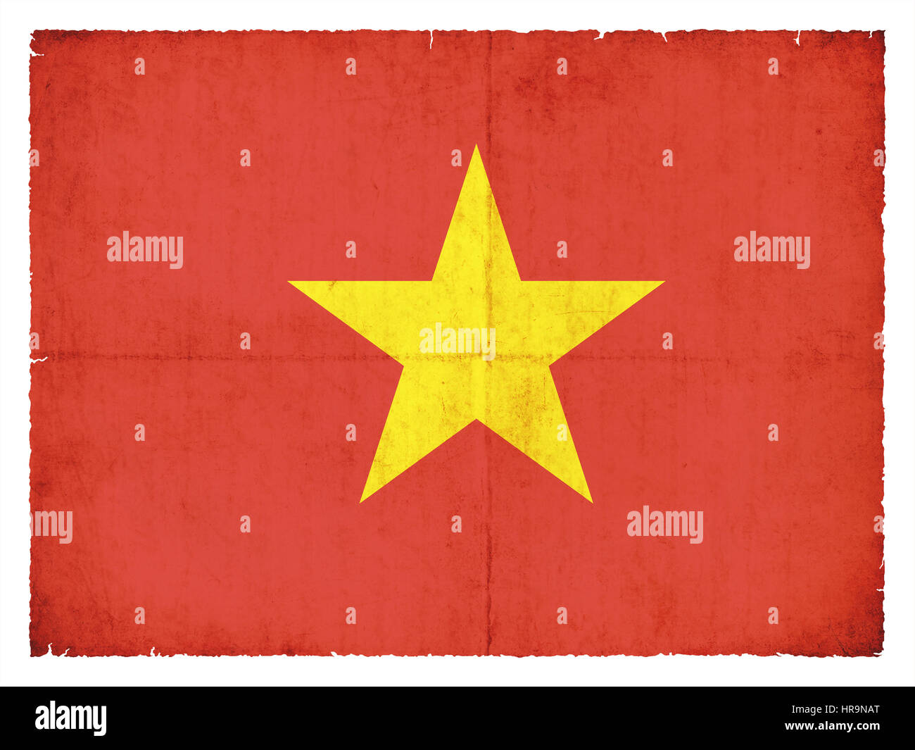 Drapeau national du Vietnam créé en grunge style Banque D'Images