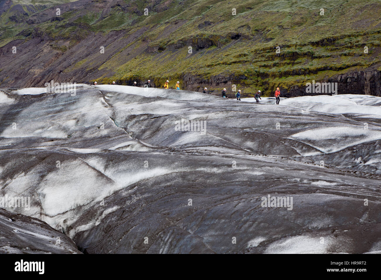 Une promenade sur glacier Svinafellsjokull, Islande Banque D'Images
