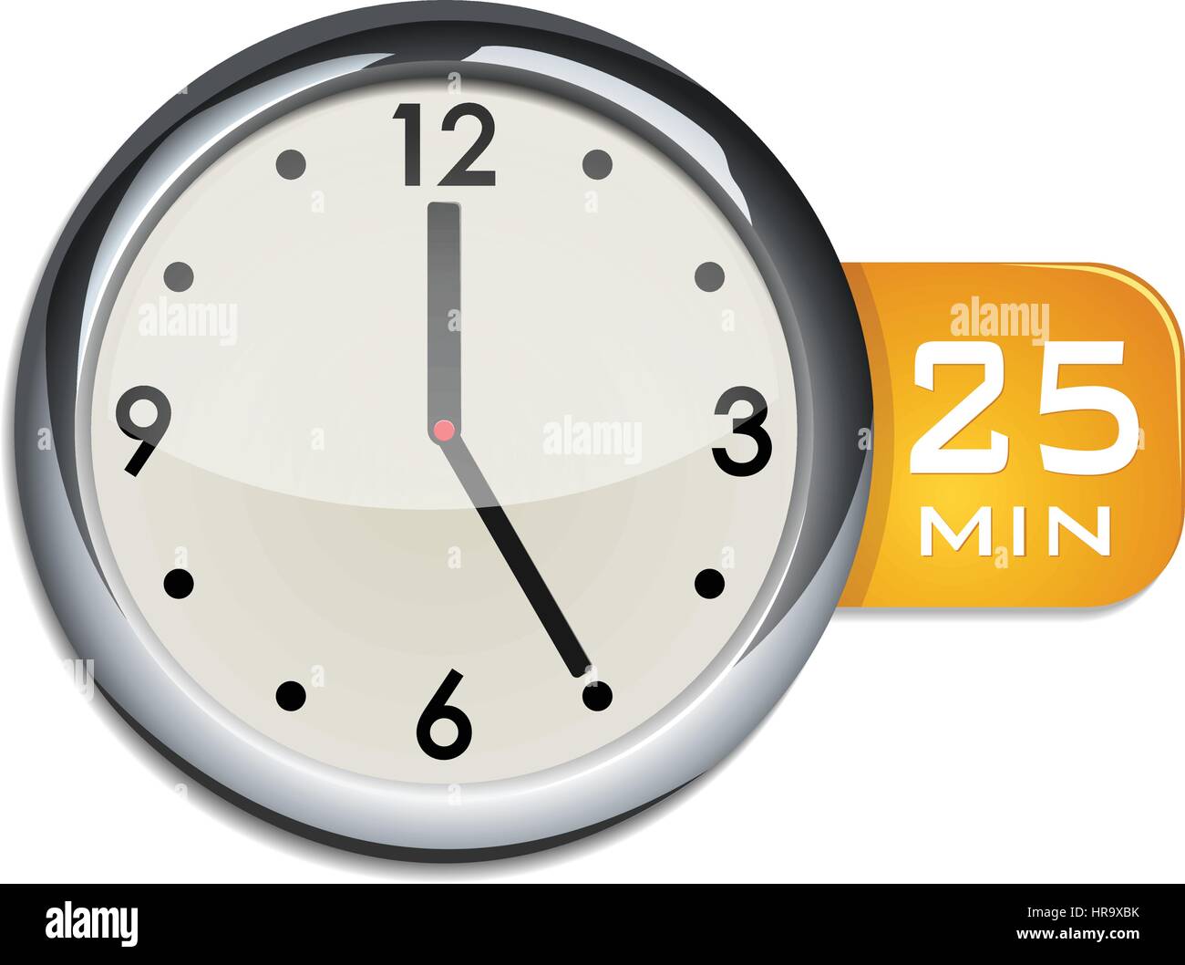 Horloge murale de bureau 25 minutes vector illustration isolé sur fond blanc Illustration de Vecteur