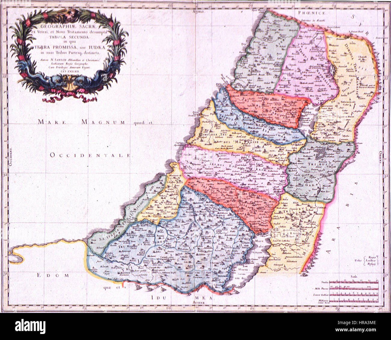 Sanson. Geographiae Sacrae ex Veteris et Novo Testamento desuptae Tabula Secunda en qua Terra Promissa Sie la Judée. 1662 Banque D'Images