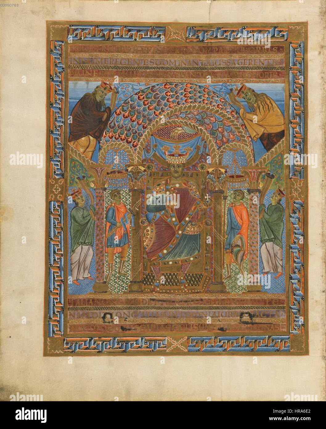 Sakramentar Heinrichs II. BSB - CLM 4456 bl11 - Thronbild Banque D'Images