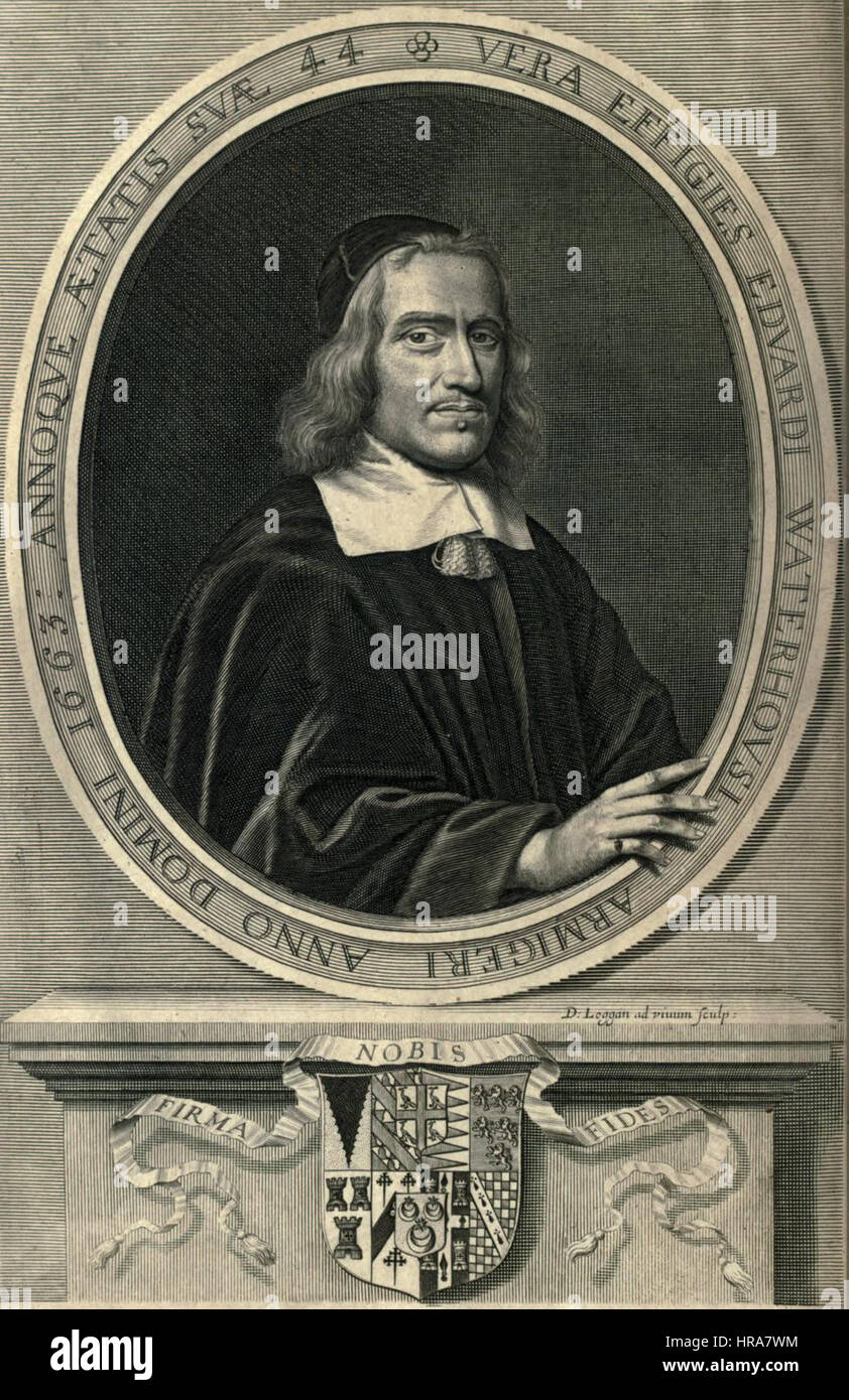 Portrait d'Edward Waterhouse par David Loggan, de Fortescutus Illustratus (1663) par Edward Waterhouse Banque D'Images Portrait d'Edward Waterhouse par David Loggan, de Fortescutus Illustratus (1663) par Edward Waterhouse Banque D'Images