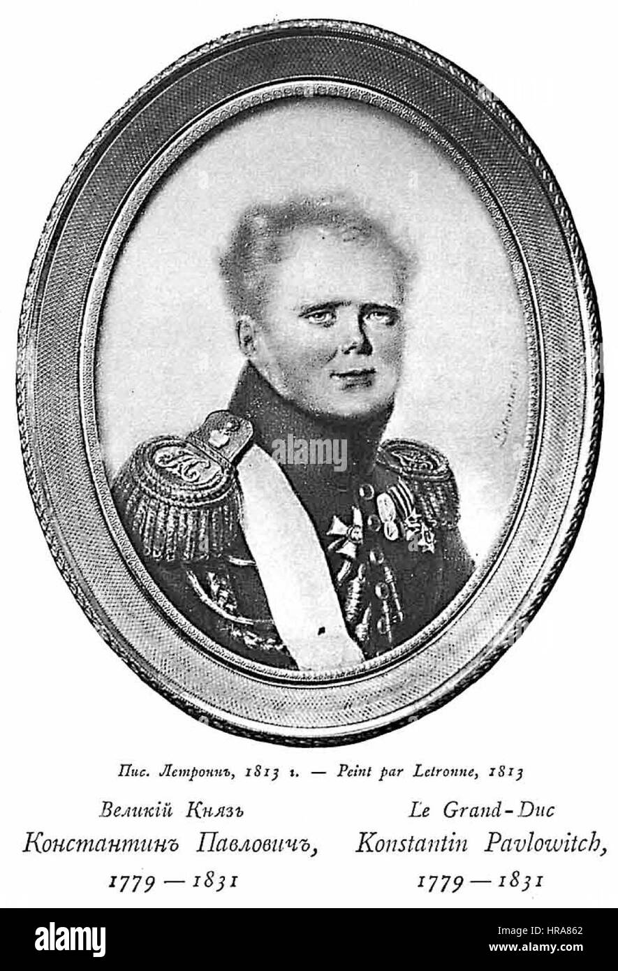 RusPortraits v5-055 Le Grand-Duc Constantin Pavlowitch, 1779-1831 Banque D'Images