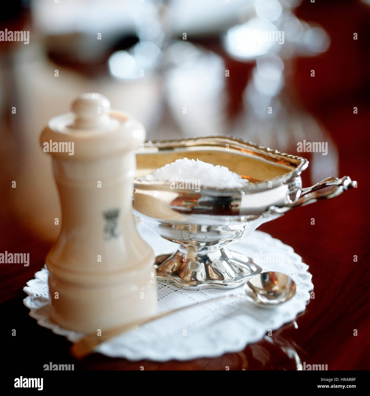 Vintage Sugar Bowl et cuillère. Banque D'Images