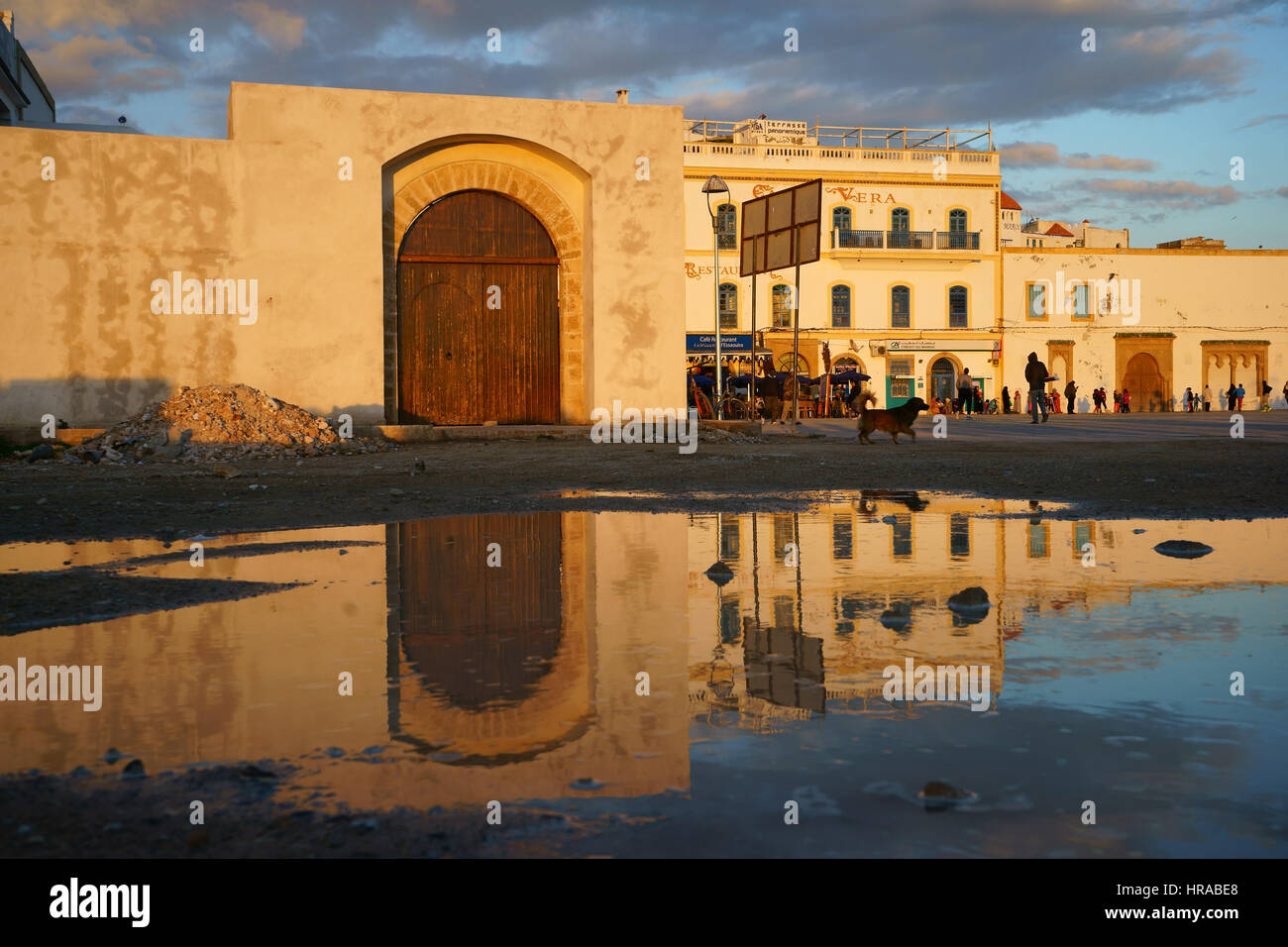 Essaouira Ville, Medina, Maroc, place Moulay Hassan Banque D'Images