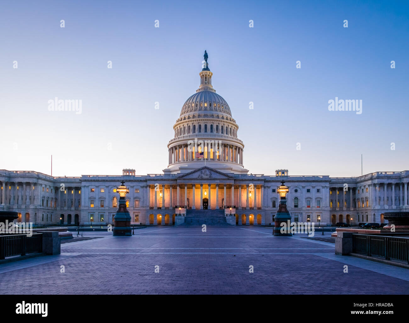 United States Capitol Building au coucher du soleil - Washington, DC, USA Banque D'Images