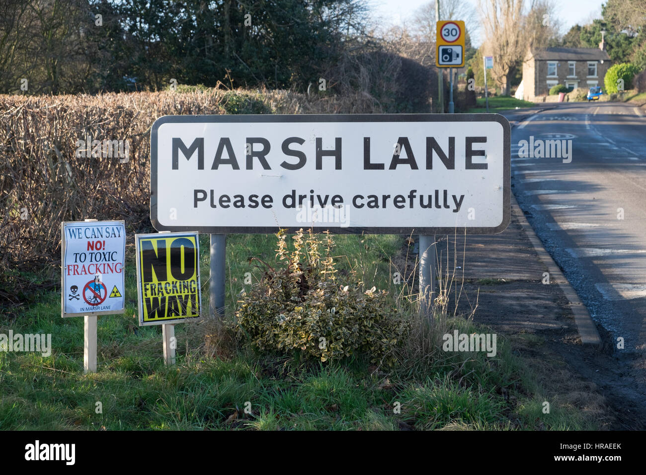 Marsh Lane, le village près de Eckington dans Derbyshire où INEOS ont
