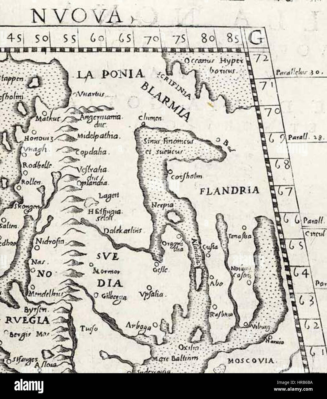 Ptolemeus mapa Europe Kol's'kiy pivostriv Banque D'Images