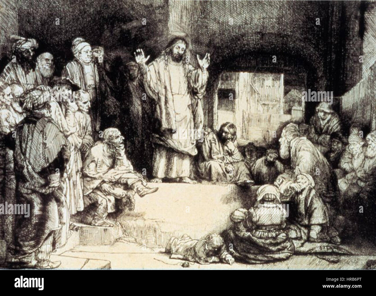 Rembrandt van Rijn - Le Christ prêchant Photo Stock - Alamy