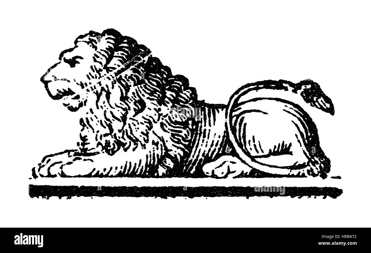 Quadri-Moretti, Piazza San Marco (1831), lion Banque D'Images