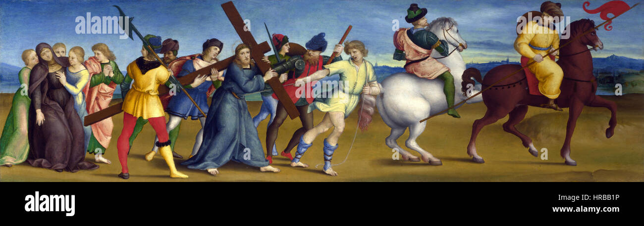 Raffaello Sanzio - La procession au Calvaire Banque D'Images