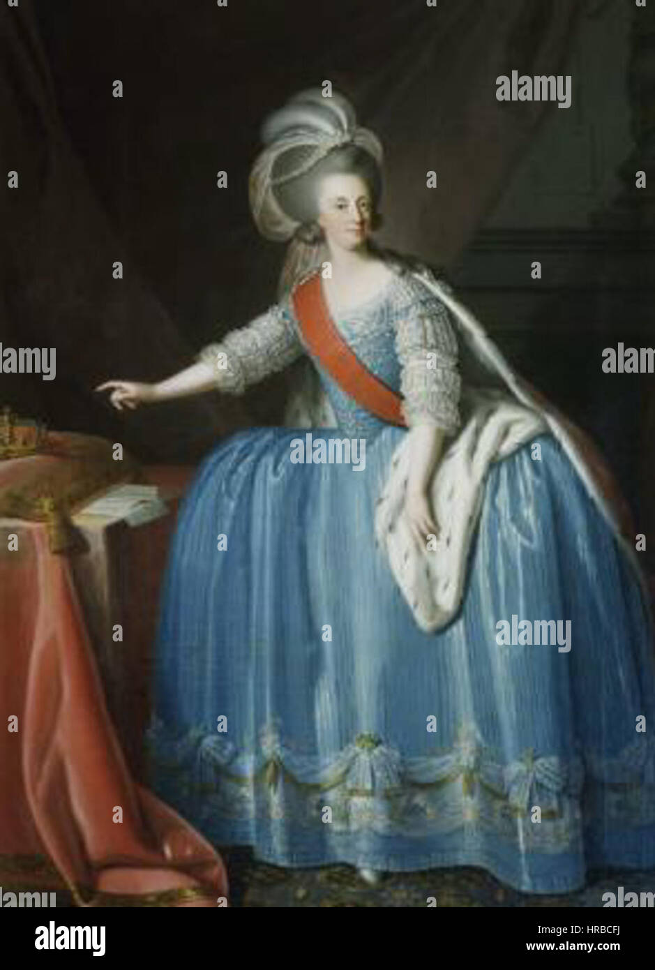 La Reine Marie I de Portugal (1734-1816) dans une peinture du 18ème siècle Banque D'Images