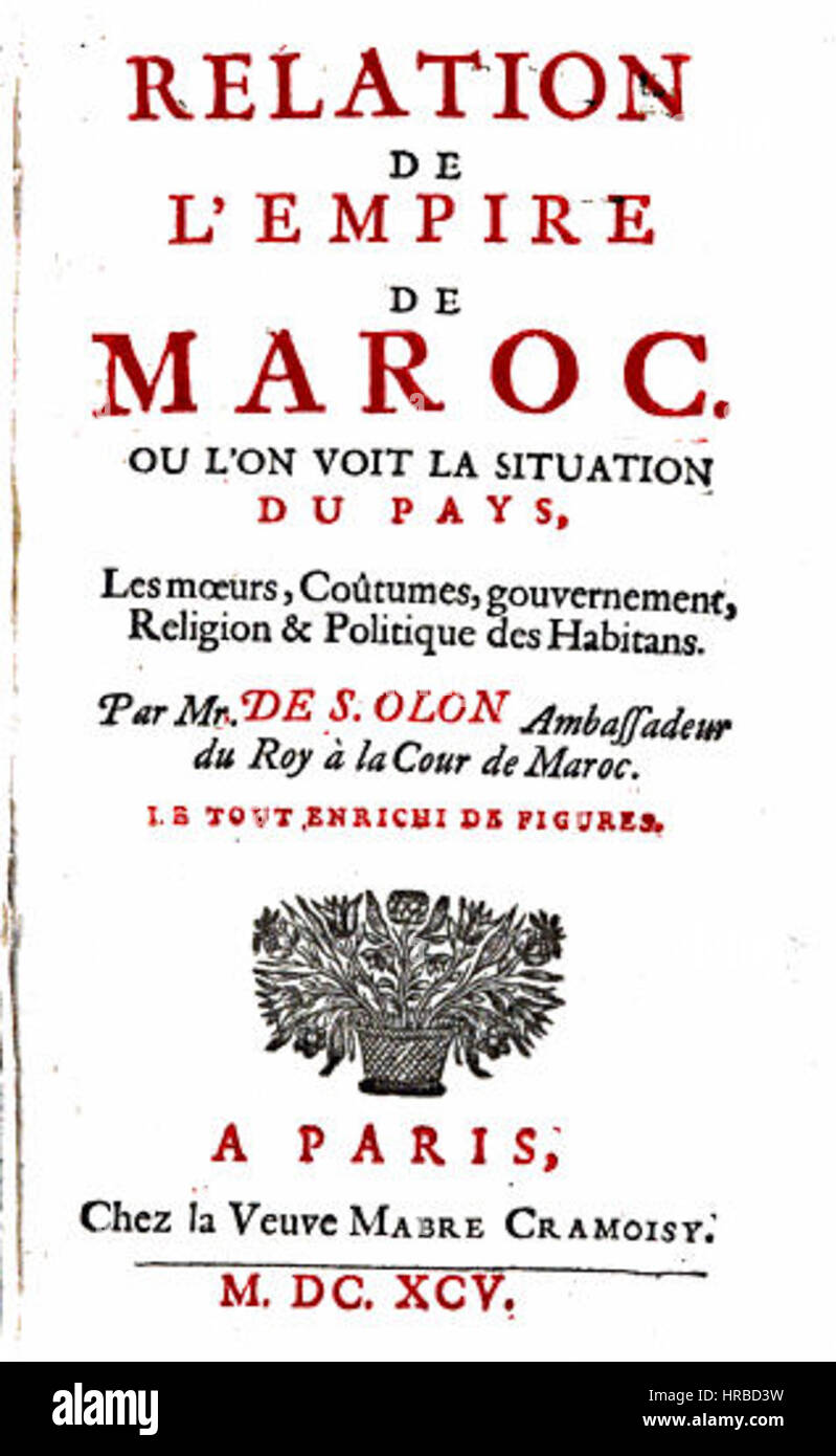 Rapport de l Empire du Maroc 1695 Banque D'Images