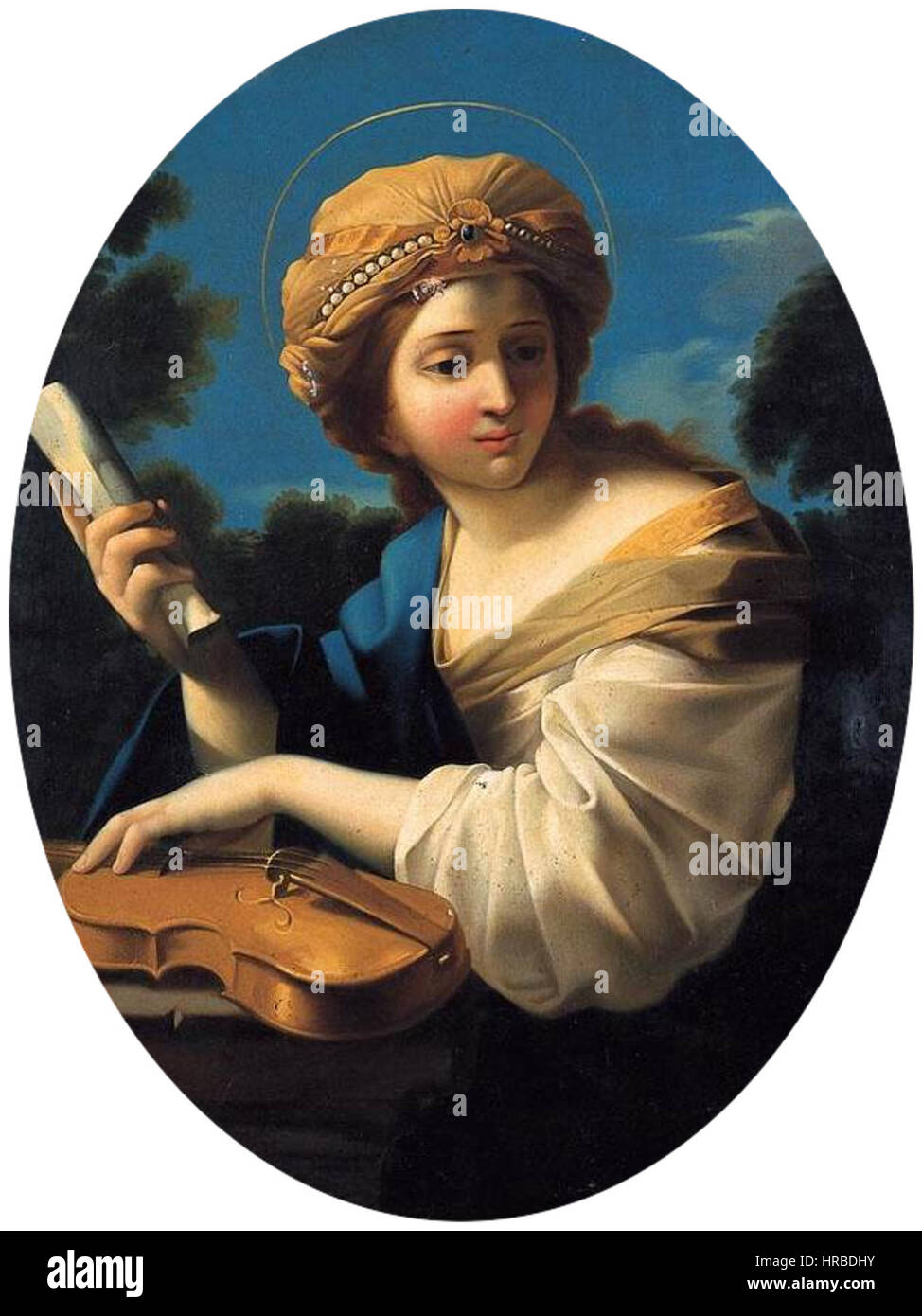 Romanelli, Giovanni Francesco - Saint Cecilia Banque D'Images