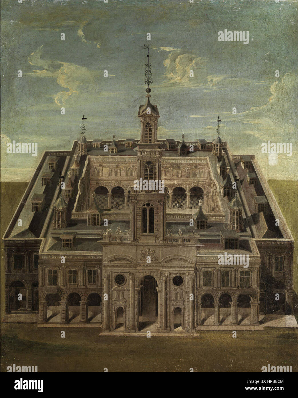 Schloss aus der Vogelperspektive 17JH Banque D'Images