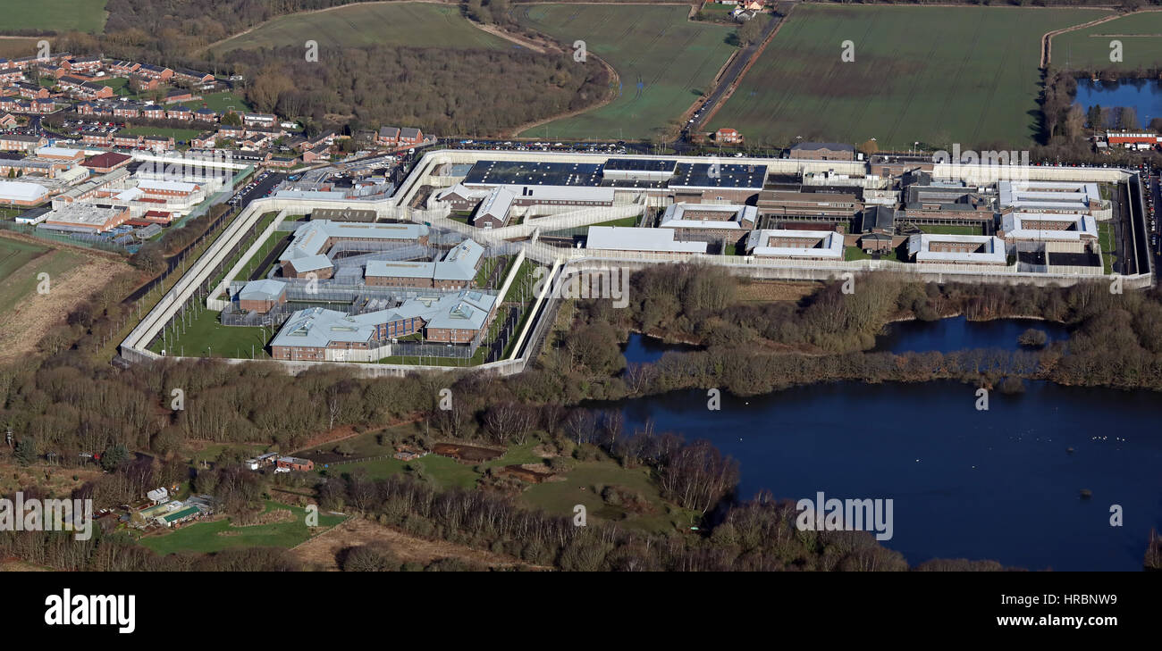 Vue aérienne de la prison HMP Frankland, Durham Banque D'Images