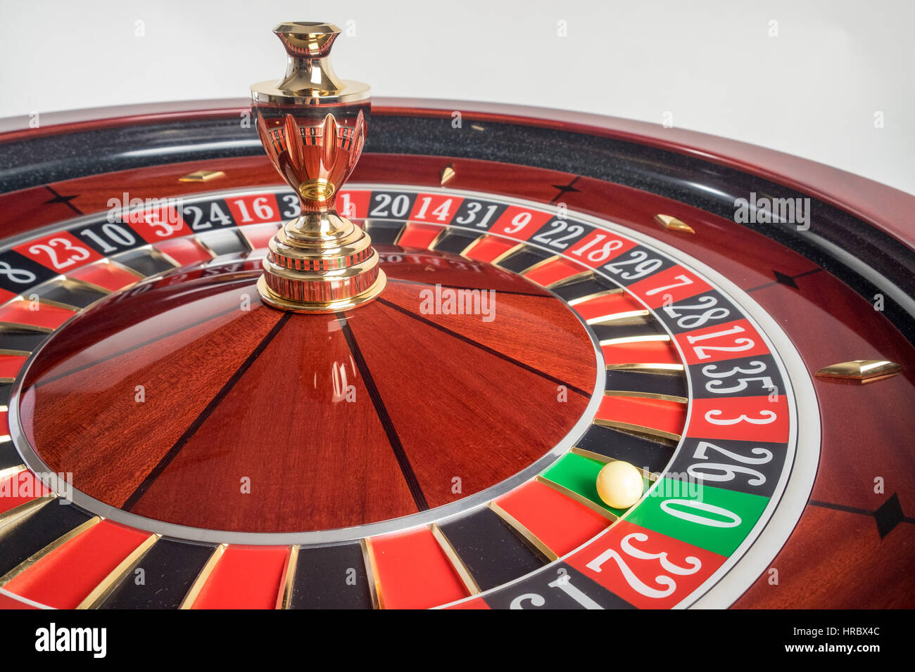 La roue de roulette de casino s'est arrêté à zéro Banque D'Images
