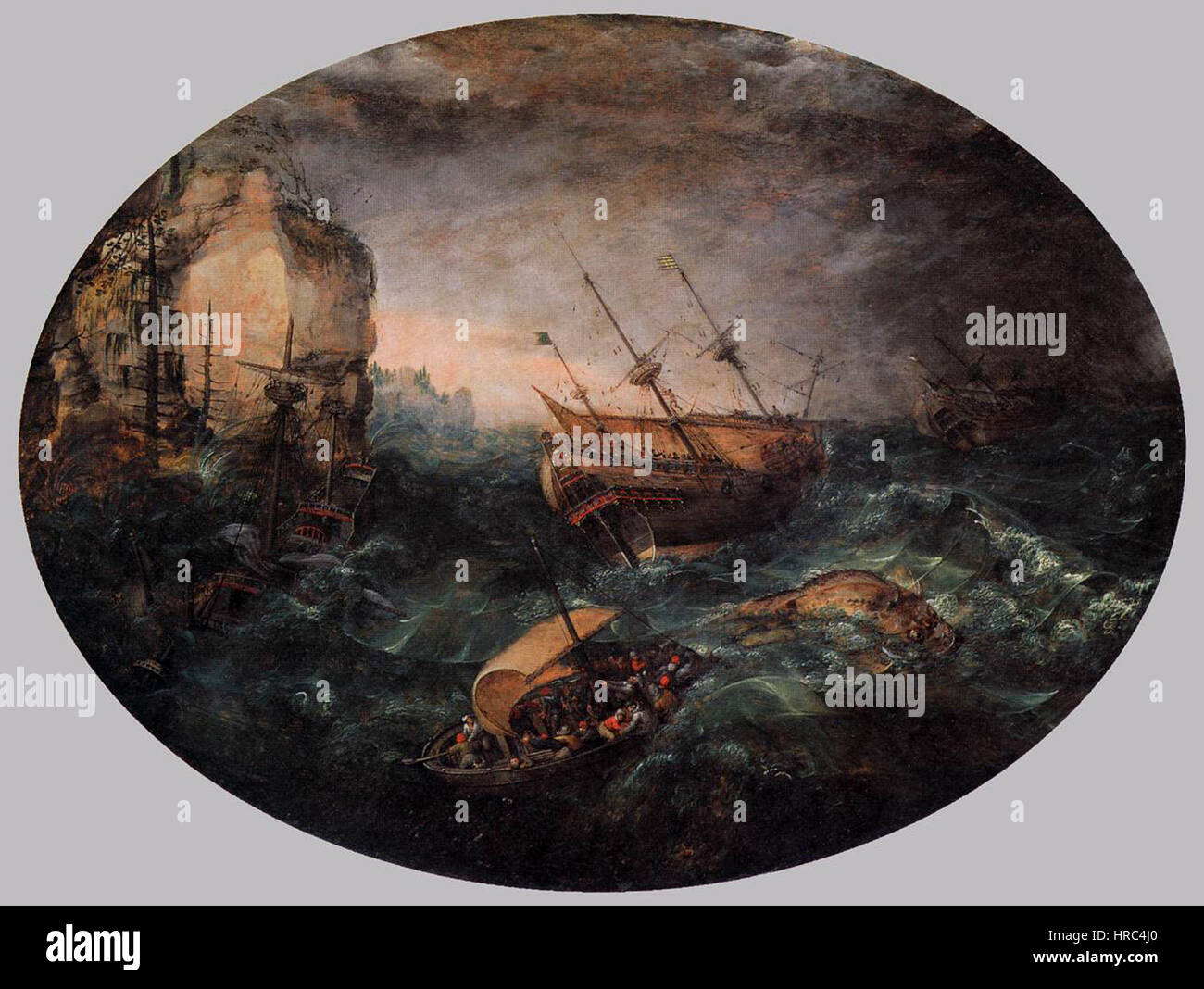 Naufrage au large d'une côte rocheuse (1614) par Adam Willaerts Banque D'Images