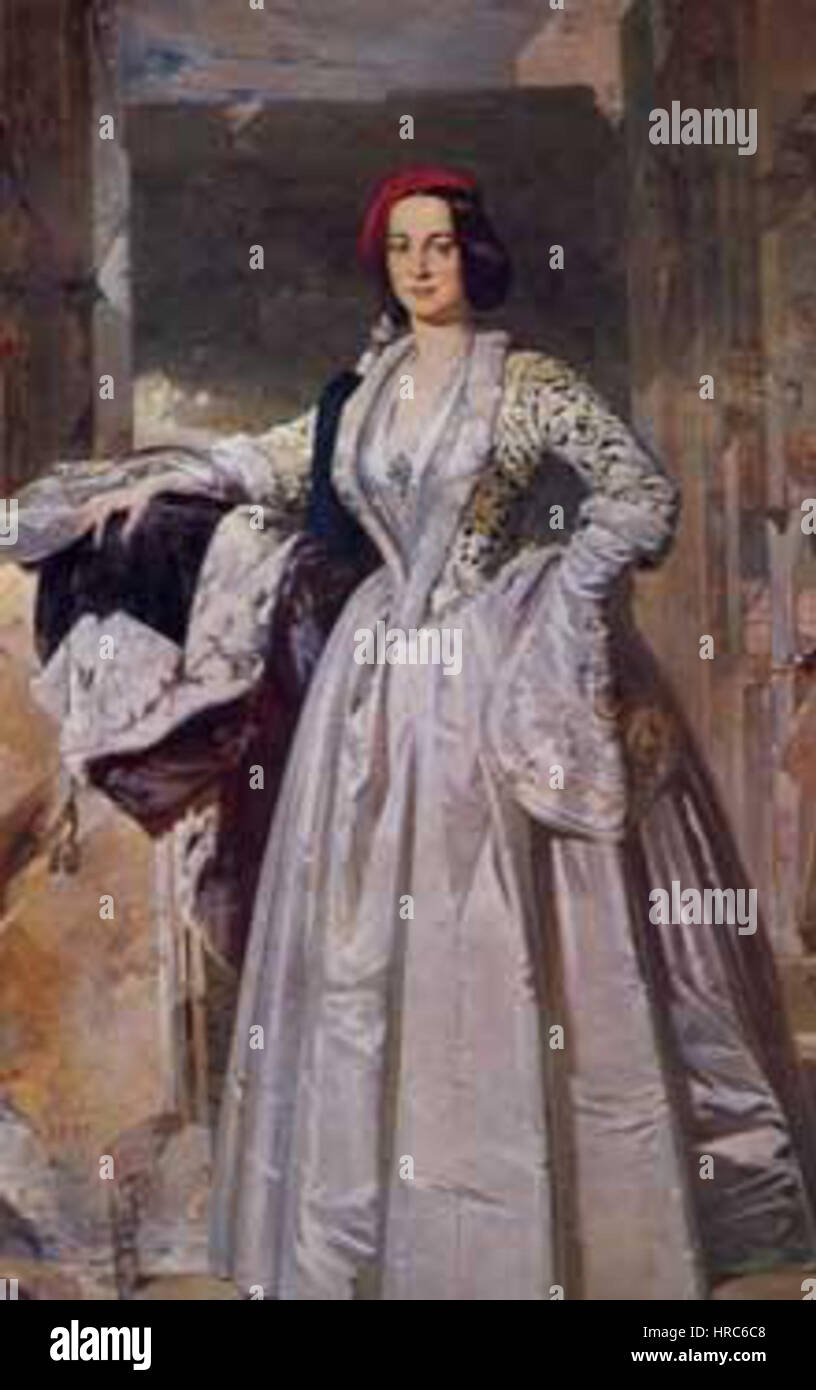 La Reine Amalia de Grèce en costume grec Banque D'Images