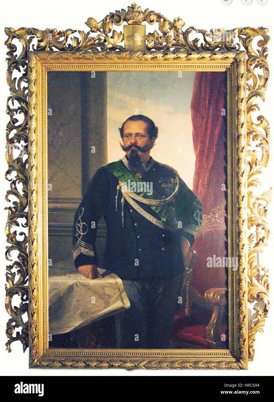 Incorniciato Ritratto del Re d'Italia, Vittorio Emanuele II di Savoia Banque D'Images
