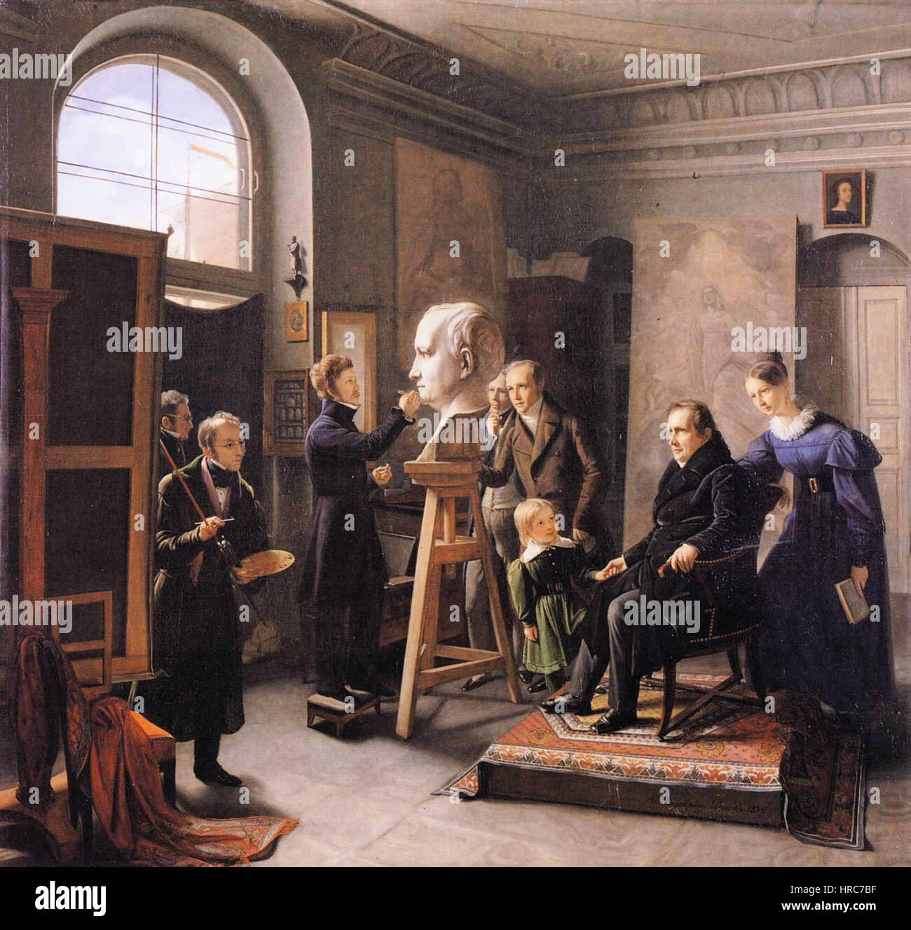 Carl Christian Vogel von Vogelstein - Ludwig Tieck assis au portrait sculpteur David d'Angers Banque D'Images