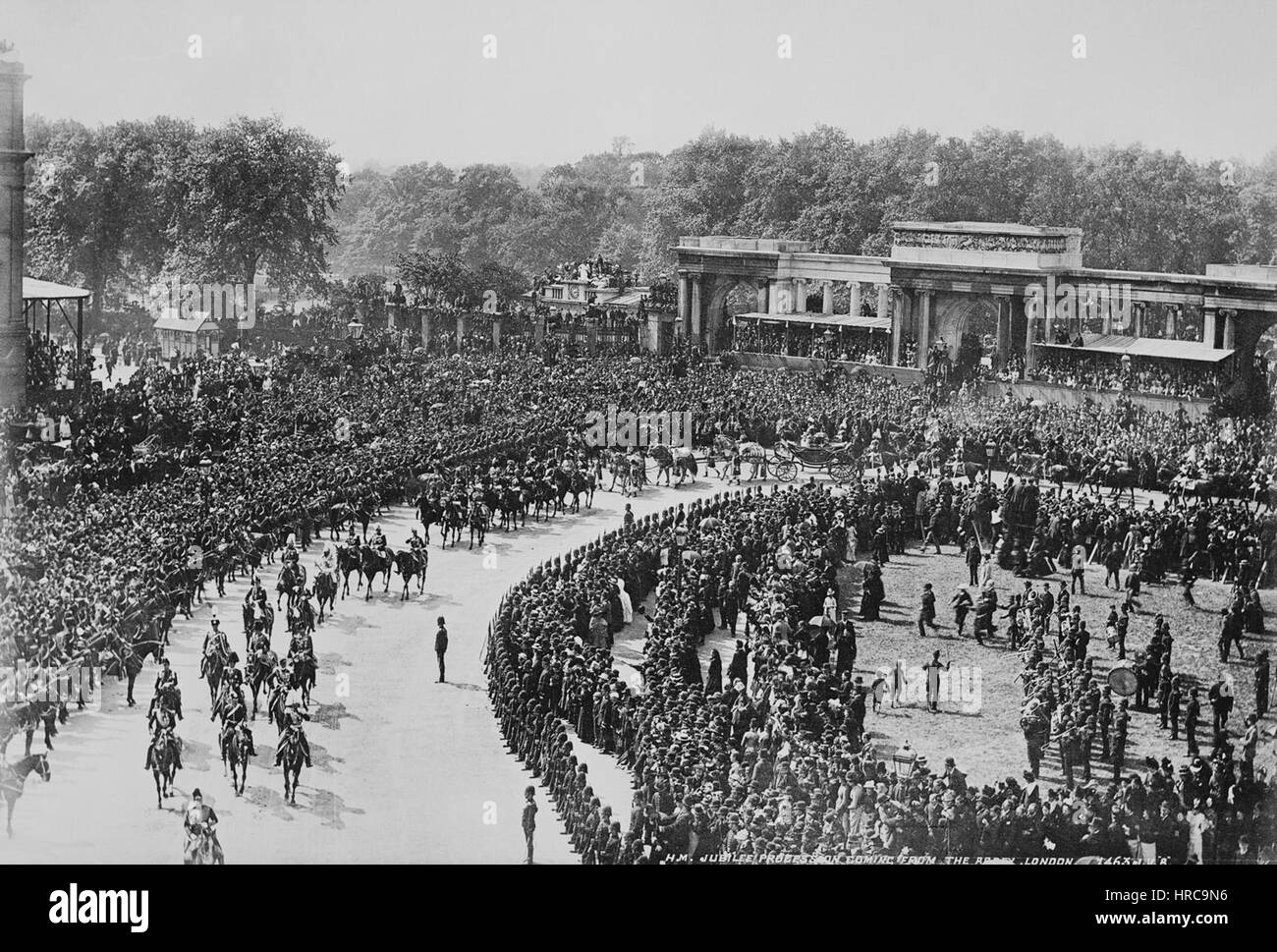 Le Jubilé de la reine Victoria Procession à Hyde Park Corner. Banque D'Images