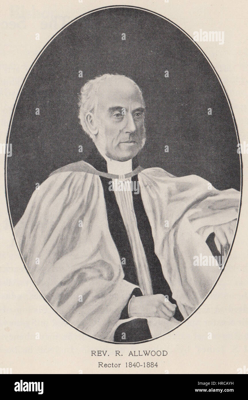 Robert Allwood était un ecclésiastique britannique au XIXe siècle. Ce portrait reflète son rôle important dans la vie religieuse et ses contributions à l’Église, offrant une image digne d’un leader spirituel respecté. Banque D'Images
