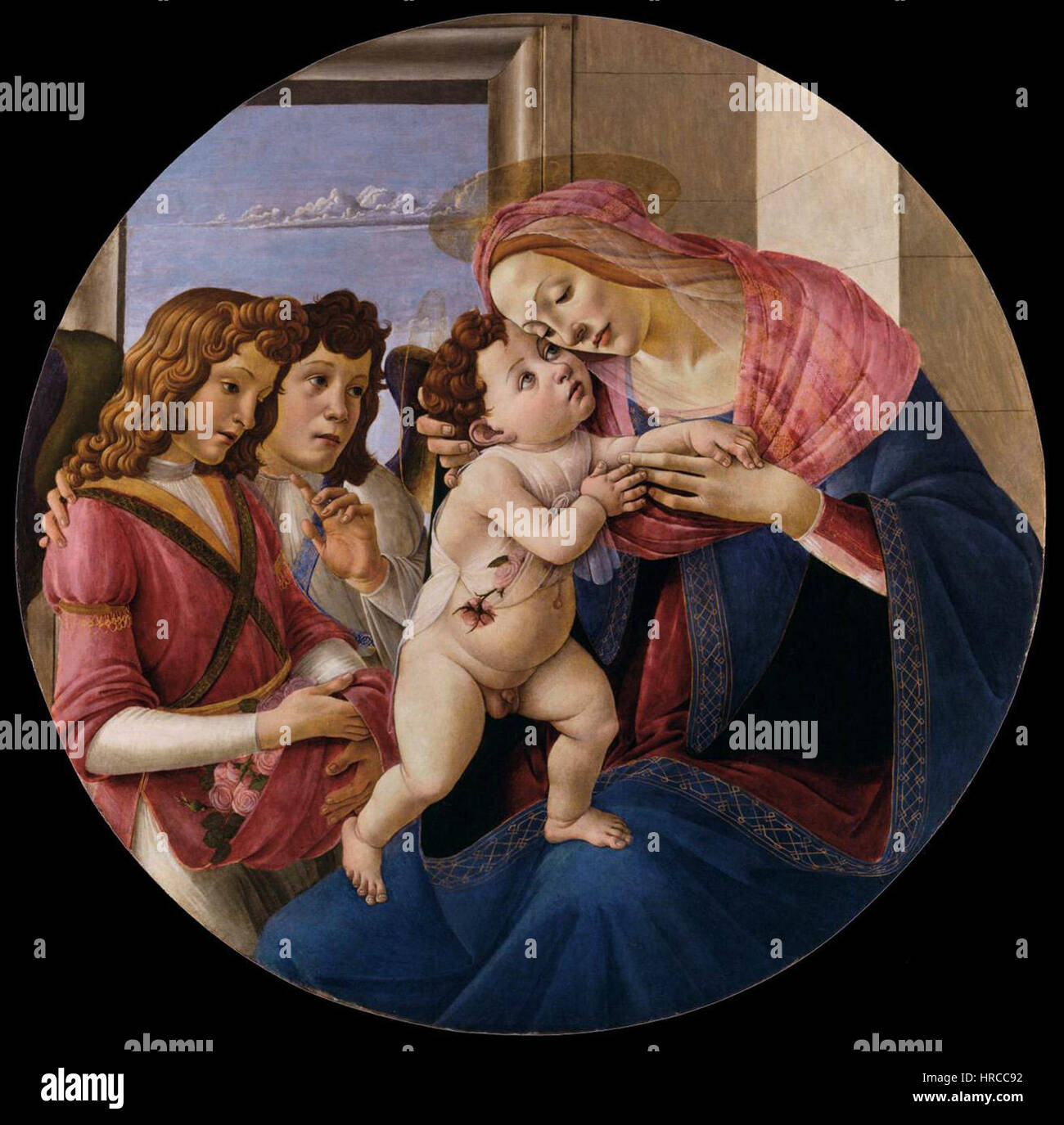 Sandro Botticelli - Vierge à l'enfant avec deux anges - WGA02721 Banque D'Images