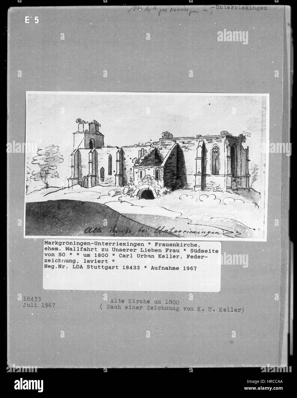 Ruine Unterriexingen Frauenkirche - Carl Urban Keller Banque D'Images