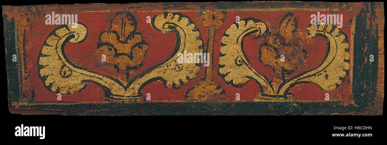 Petit panneau de plafond à caissons de motifs végétaux - Google Art Project (592571) Banque D'Images